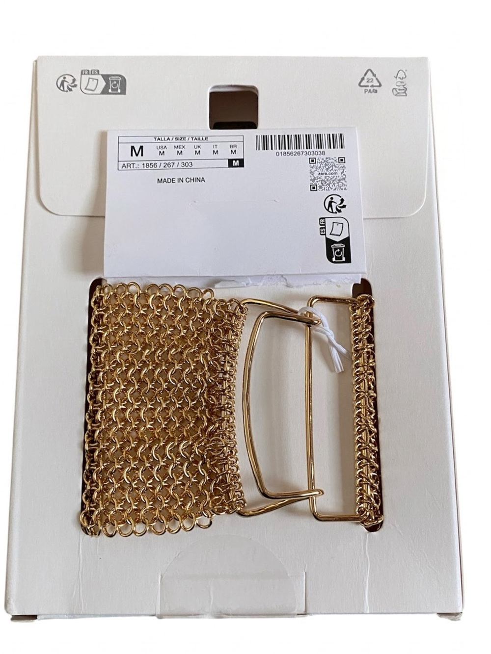 Zara women’s goldtone metal mesh wide bracelet 7in - Picture 7 of 7